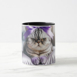 Caneca Gato American Shorthair com um Laço