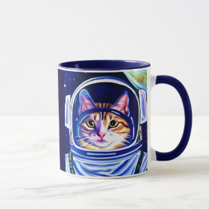 Caneca Gato Astronauta no Espaço