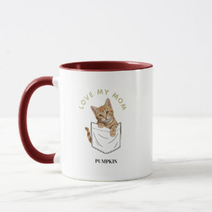 Caneca Gato Atraente Laranja Tabby no Nome do Bolso