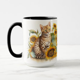 CANECA GATO BENGAL DE ÁGUA GORGEOSO COM FANTASIA