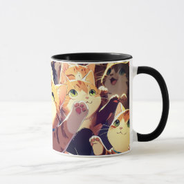 Caneca Gato bonitinho de anime