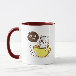 Caneca Gato bonitinho do café