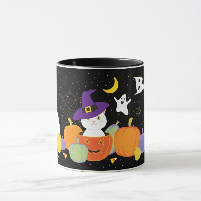 Caneca Gato bonitinho do Halloween no Chapéu das Bruxas (Centro)