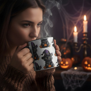 Caneca Gato Bonito De Halloween Design