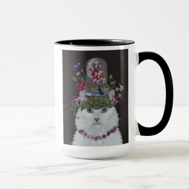 Caneca Gato Branco com Ursa de Borboleta (Direita)