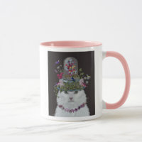 Gato Branco com Ursa de Borboleta