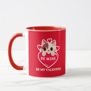 Caneca Gato branco e bonito de coração