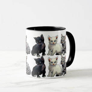 Caneca Gato Branco e Preto - Design Adorável para Gatinho