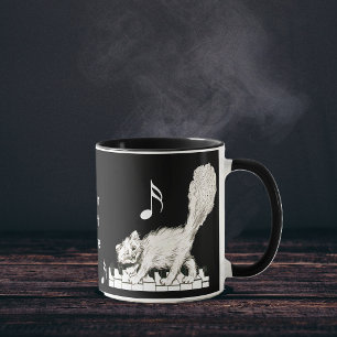 Caneca Gato Branco em Chaves Piano