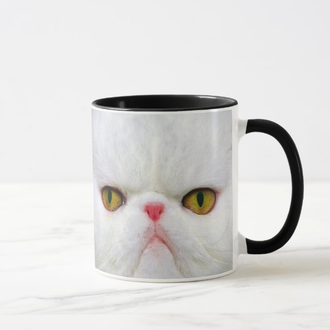 Caneca Gato branco irritado (Direita)