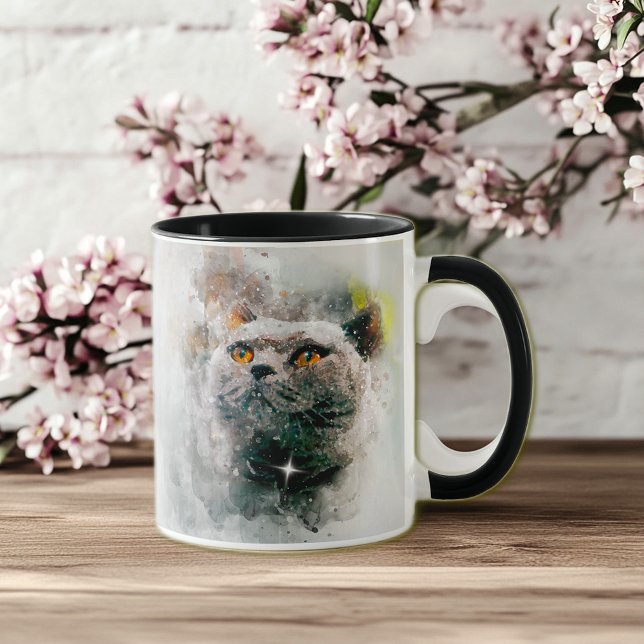 Caneca Gato Chartreux e Neve (Criador carregado)