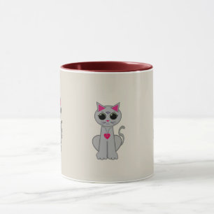 Caneca Gato cinza bonito
