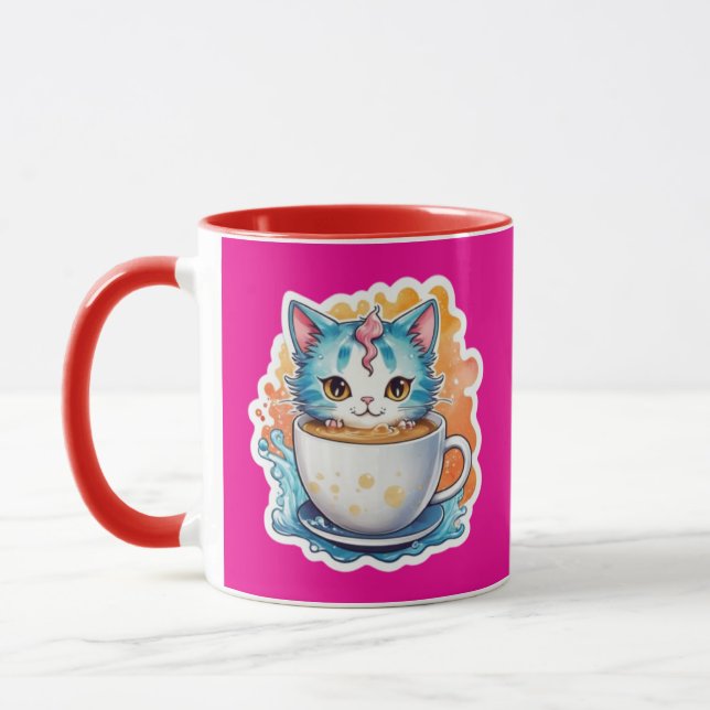 Caneca Gato com café Mug-94678 (Esquerda)