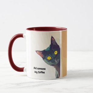 Caneca Gato Curioso e Engraçado, ilustrado Mug
