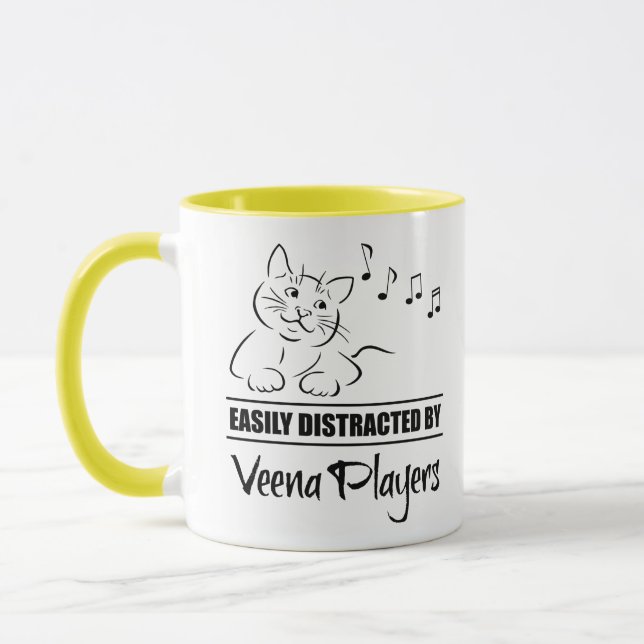 Caneca Gato curioso facilmente distraído por jogadores Ve (Esquerda)