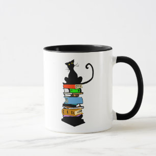 Caneca Gato da biblioteca