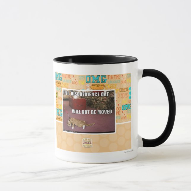 Caneca Gato da desobediência civil (Direita)