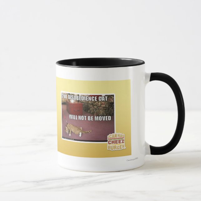 Caneca Gato da desobediência civil (Direita)