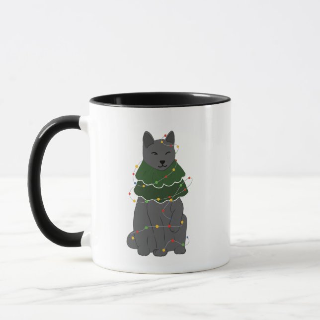 Caneca Gato de Árvore de Natal (Esquerda)