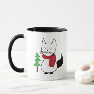 Caneca Gato de Árvore de Natal