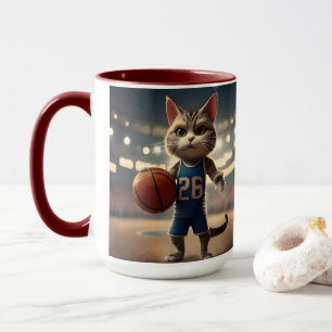 Caneca Gato de basquete,
