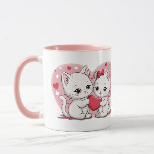 Caneca Gato de Cartoon Bonito abre Namorados