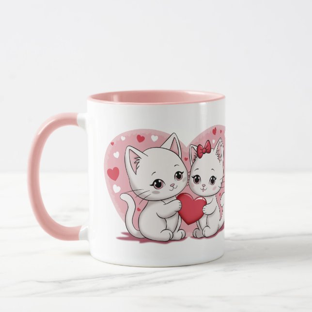 Caneca Gato de Cartoon Bonito abre Namorados (Esquerda)