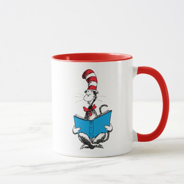 Caneca Gato de Chapéu Lendo (Direita)