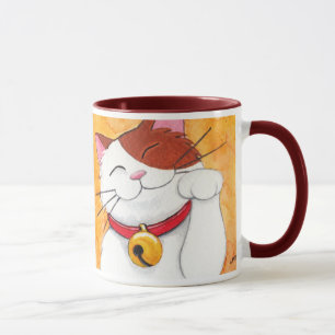 Caneca Gato de chita afortunado bonito de Maneki Neko