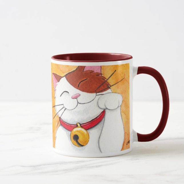 Caneca Gato de chita afortunado bonito de Maneki Neko (Direita)