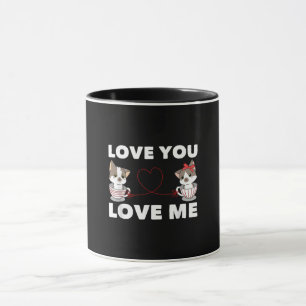 Caneca Gato de Coração Bonito Adorava Gpresente de Gati