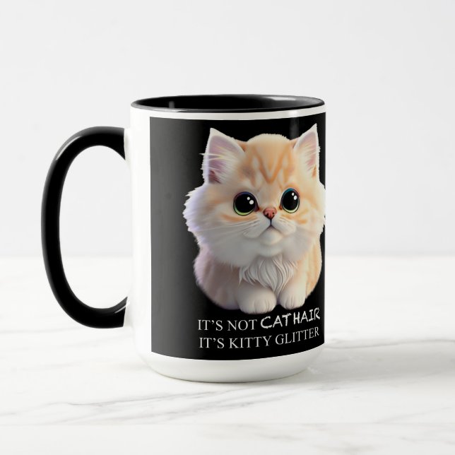 Caneca Gato de cozinha branco e de cor laranja e branca (Esquerda)