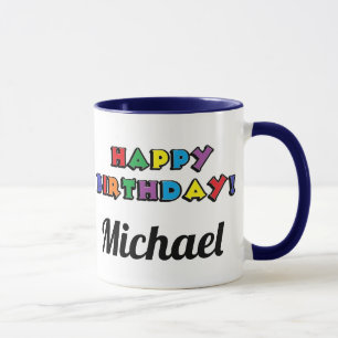 Caneca Gato de Dizer Engraçado Azul Aniversário Personali
