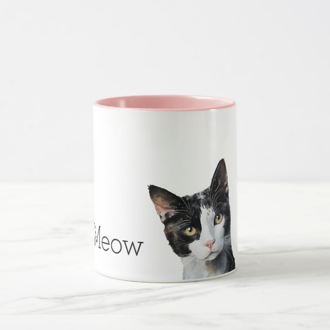 Caneca Gato de Gatinho Branco Preto (Centro)