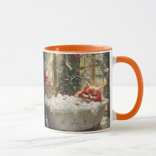 Caneca Gato De Gato De Gato Bastante, Relaxando Na Banhei