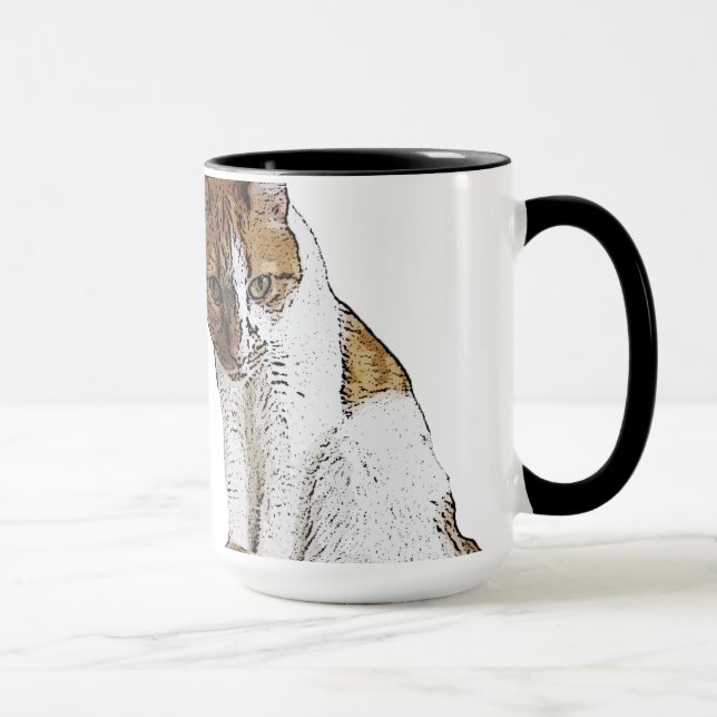 Caneca Gato de gato malhado alaranjado (Direita)