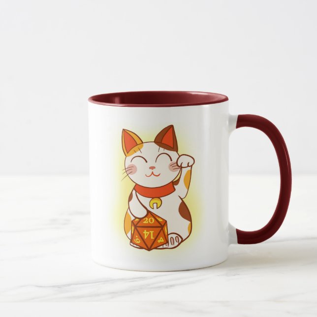 Caneca Gato de Gelo Lucky Maneki Neko D20 (Direita)