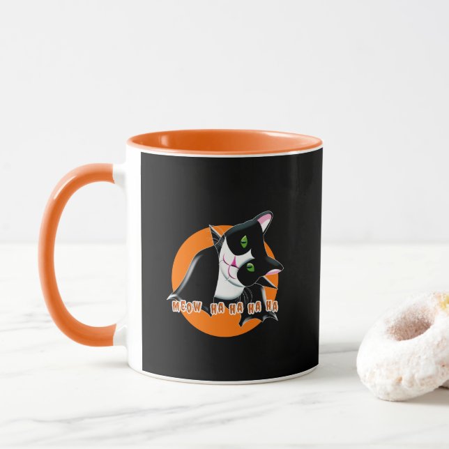 Caneca Gato de Halloween (Com Donut)