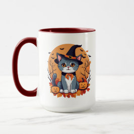 Caneca Gato de Halloween Gato Grande Combo