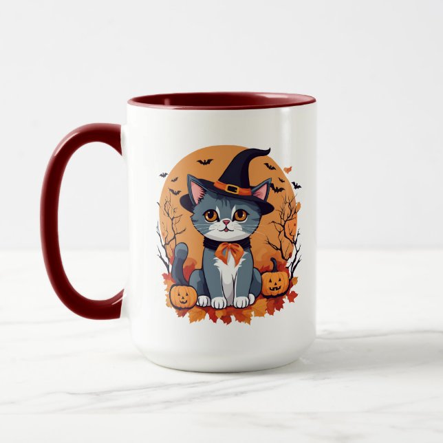 Caneca Gato de Halloween Gato Grande Combo (Esquerda)