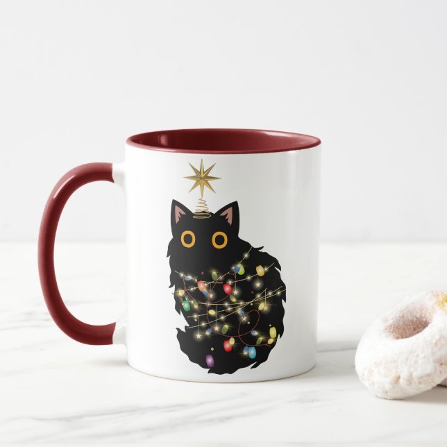 Caneca Gato de Natal (Com Donut)