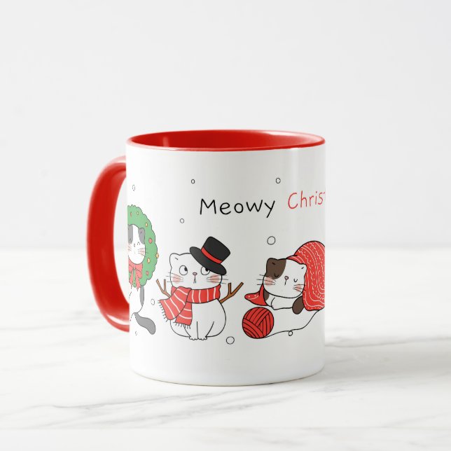 Caneca Gato de Natal (Frente Esquerda)
