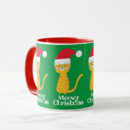Caneca Gato de Natal engraçado
