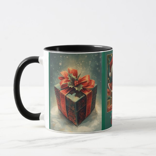 Caneca Gato de Natal Vermelho e Verde (Esquerda)