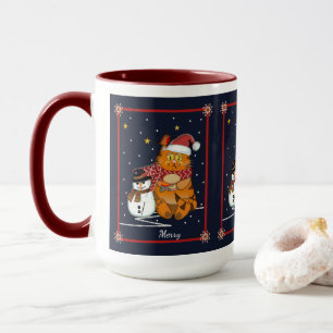 Caneca Gato de Papai noel, bonitão e texto personalizado