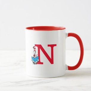 Caneca Gato do Chapéu Dr. Seuss - Monograma de Leitura N