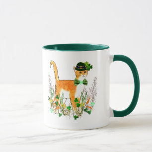 Caneca Gato do dia de St Patrick