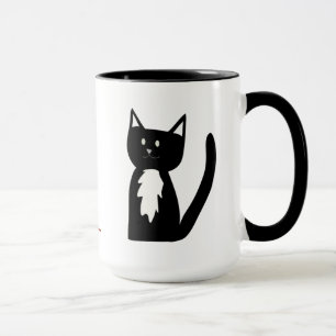 Caneca Gato do smoking e bola preto e branco do fio