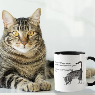 Caneca Gato Egípcio Mau Cinza Caprichoso Humorístico