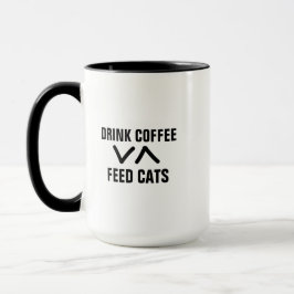 Caneca Gato Engraçado Adora Mug, Alimenta Gatos Bebem Caf
